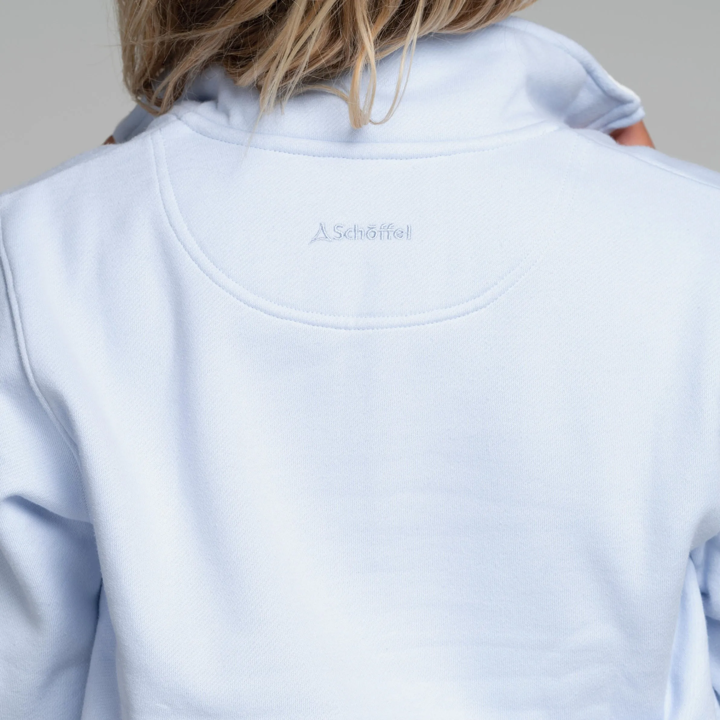 1/4 Zip Sweatshirt - Pale Blue