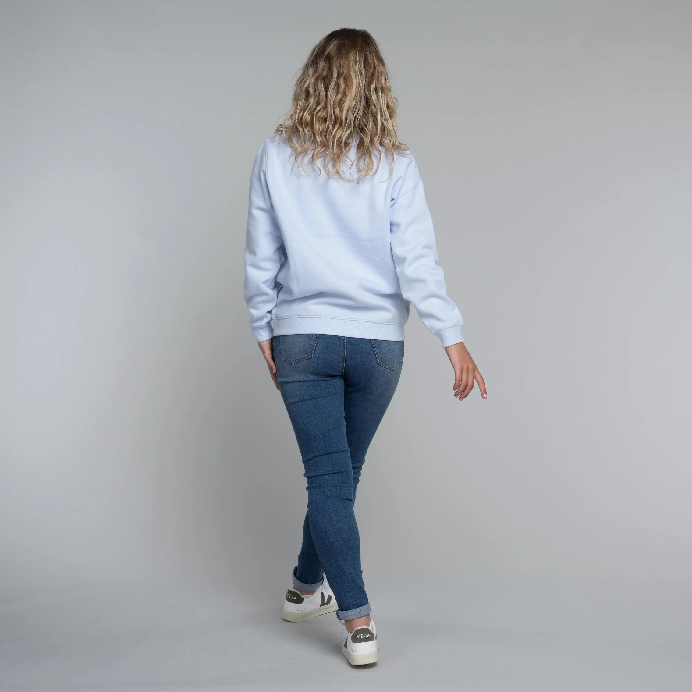 1/4 Zip Sweatshirt - Pale Blue