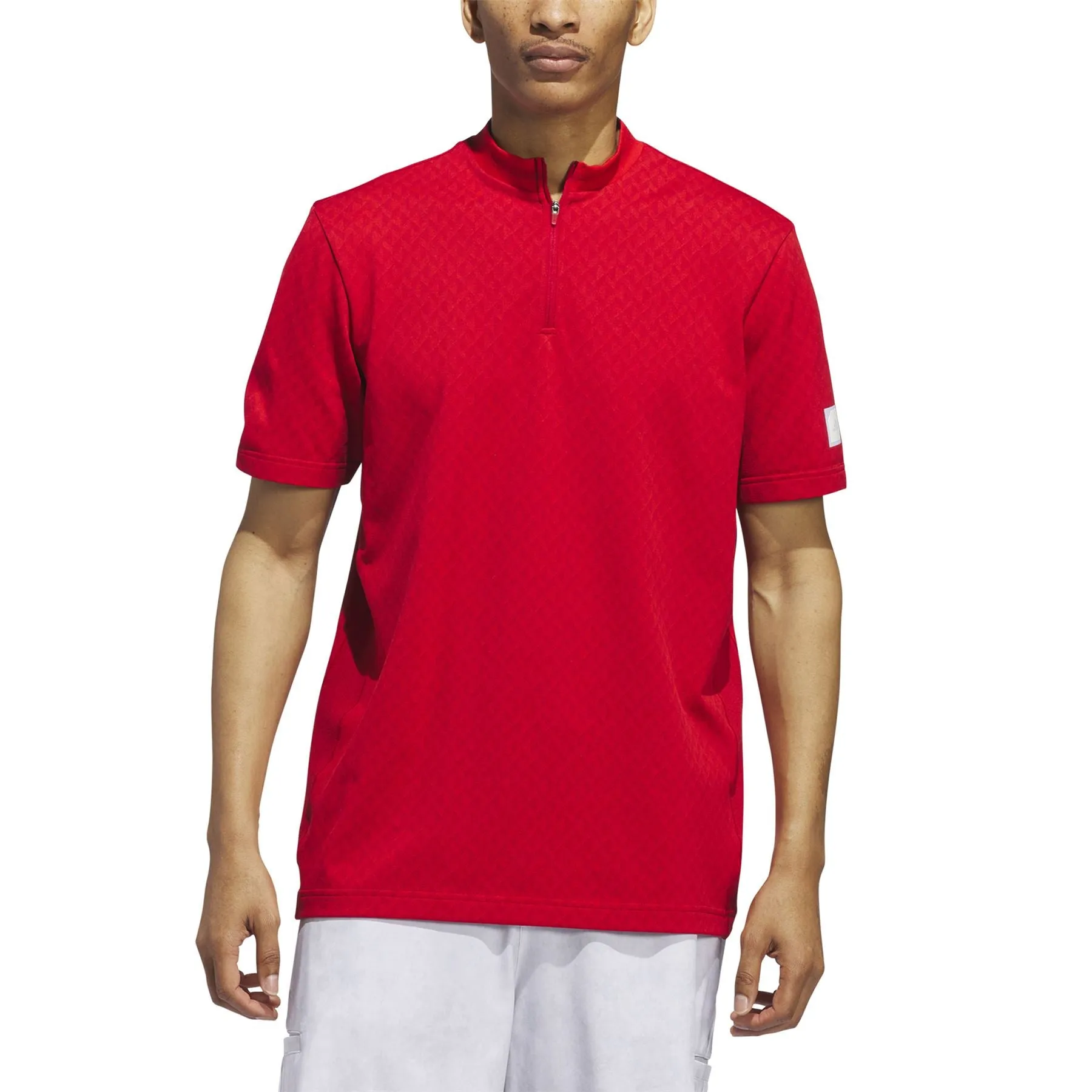 Adicross Mock Neck Quarter Zip Polo Better Scarlet - SS24