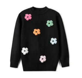 Black Floral Sweater