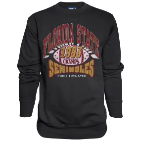 Blue 84 Adult/Unisex Vault Florida State Seminoles 1993 National Champs Design Vintage Crew Fleece - Black