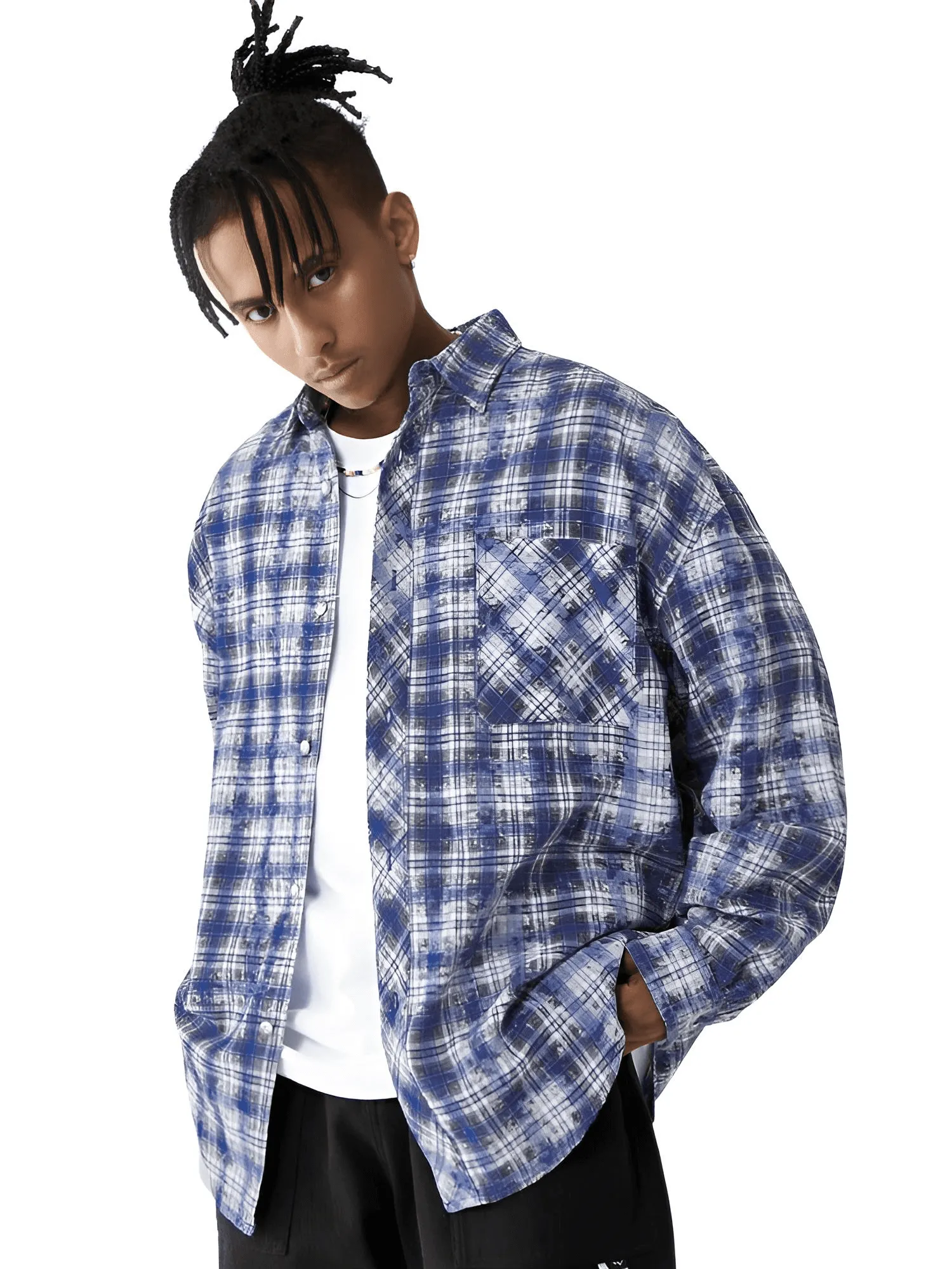 Blue Plaid Long Sleeve Oversized Shirt - Now In Red Too!