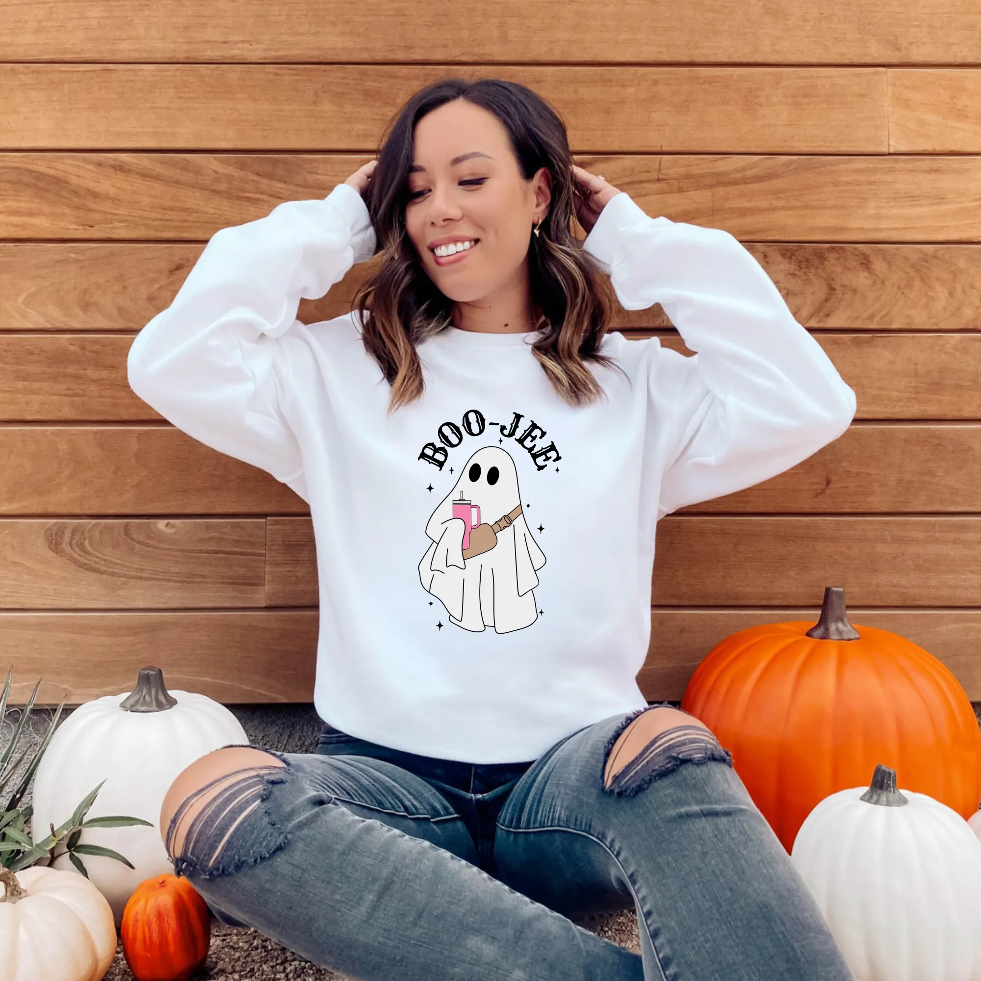 Boo Jee Halloween Ghost Sweatshirt