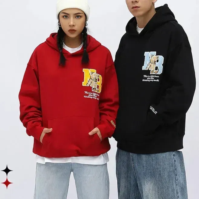 Casual Fall Unisex Oversized Hoodie Pullover sweatshirts Street style