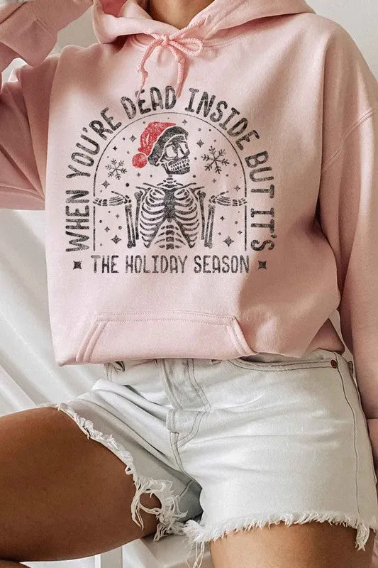 CHRISTMAS SKELETON GRAPHIC HOODIE