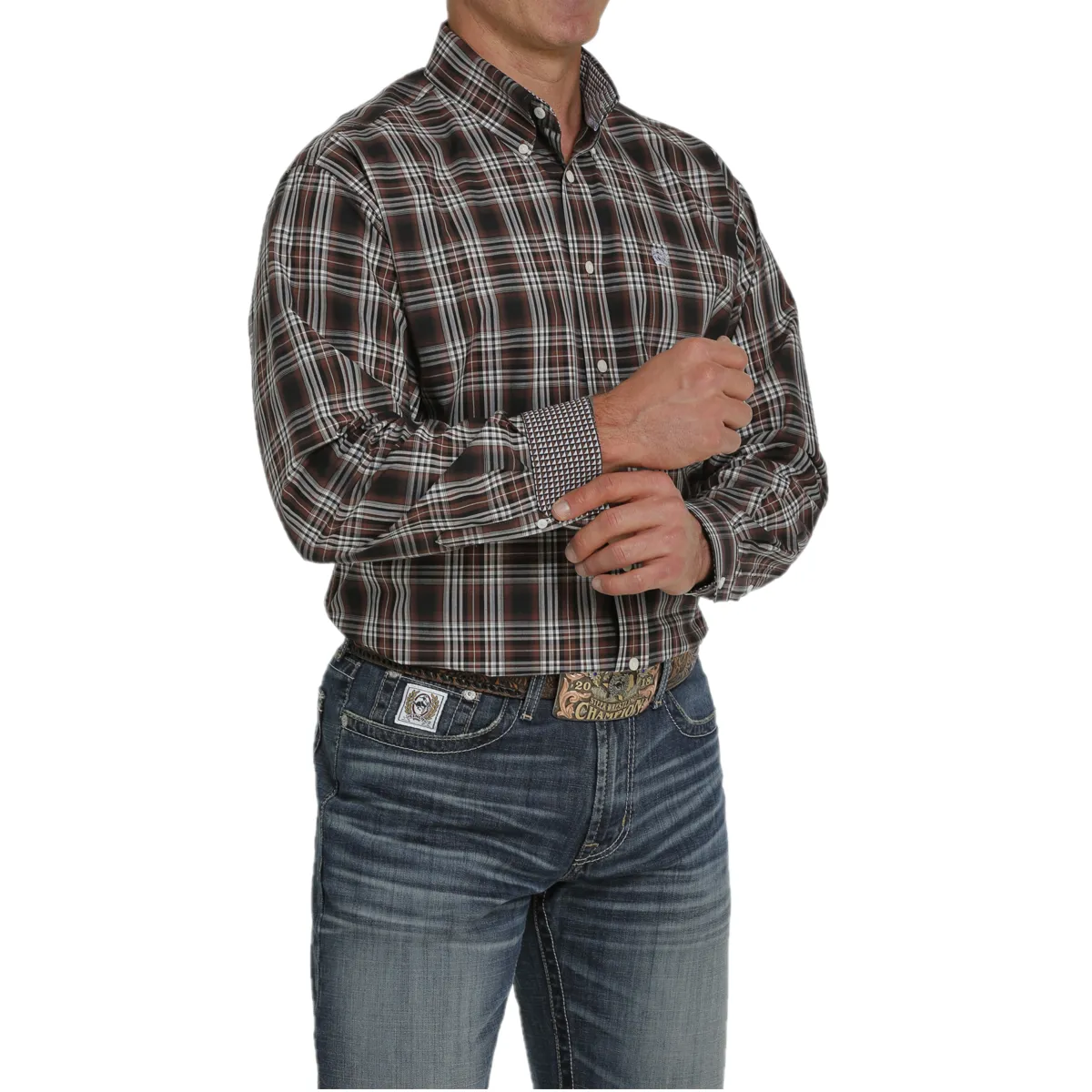 Cinch® Men's Plaid Brown Button Down Shirt MTW1105452