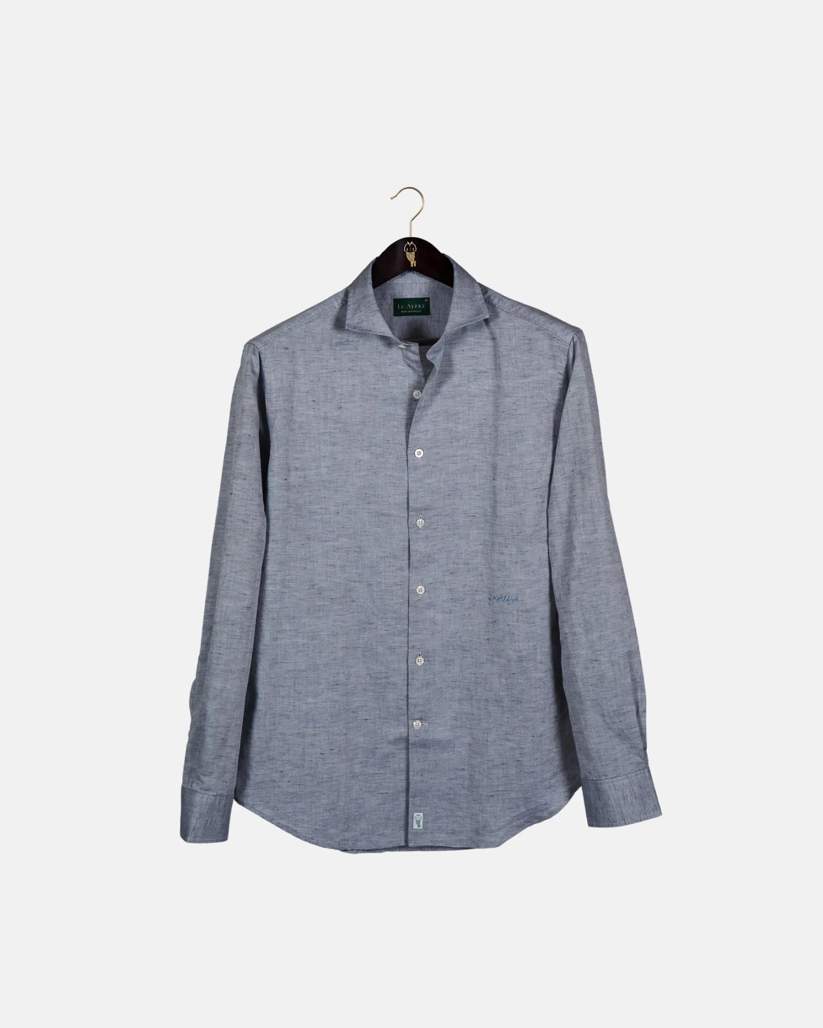 Classic Asphalt Black Linen-Blend Shirt