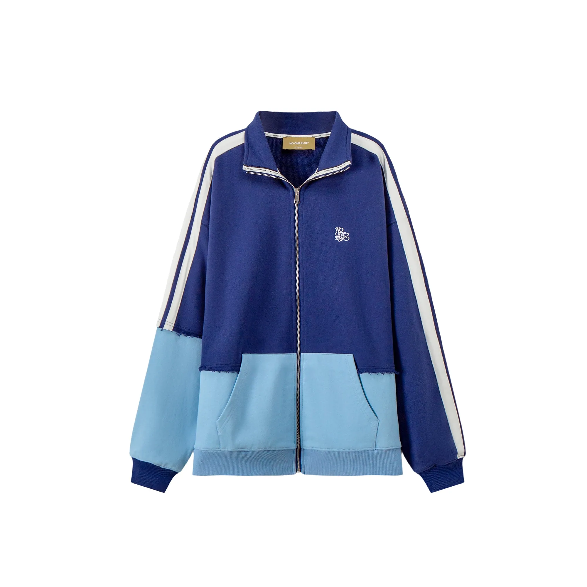 Color Matching Oversize Zip-Up Hoodie