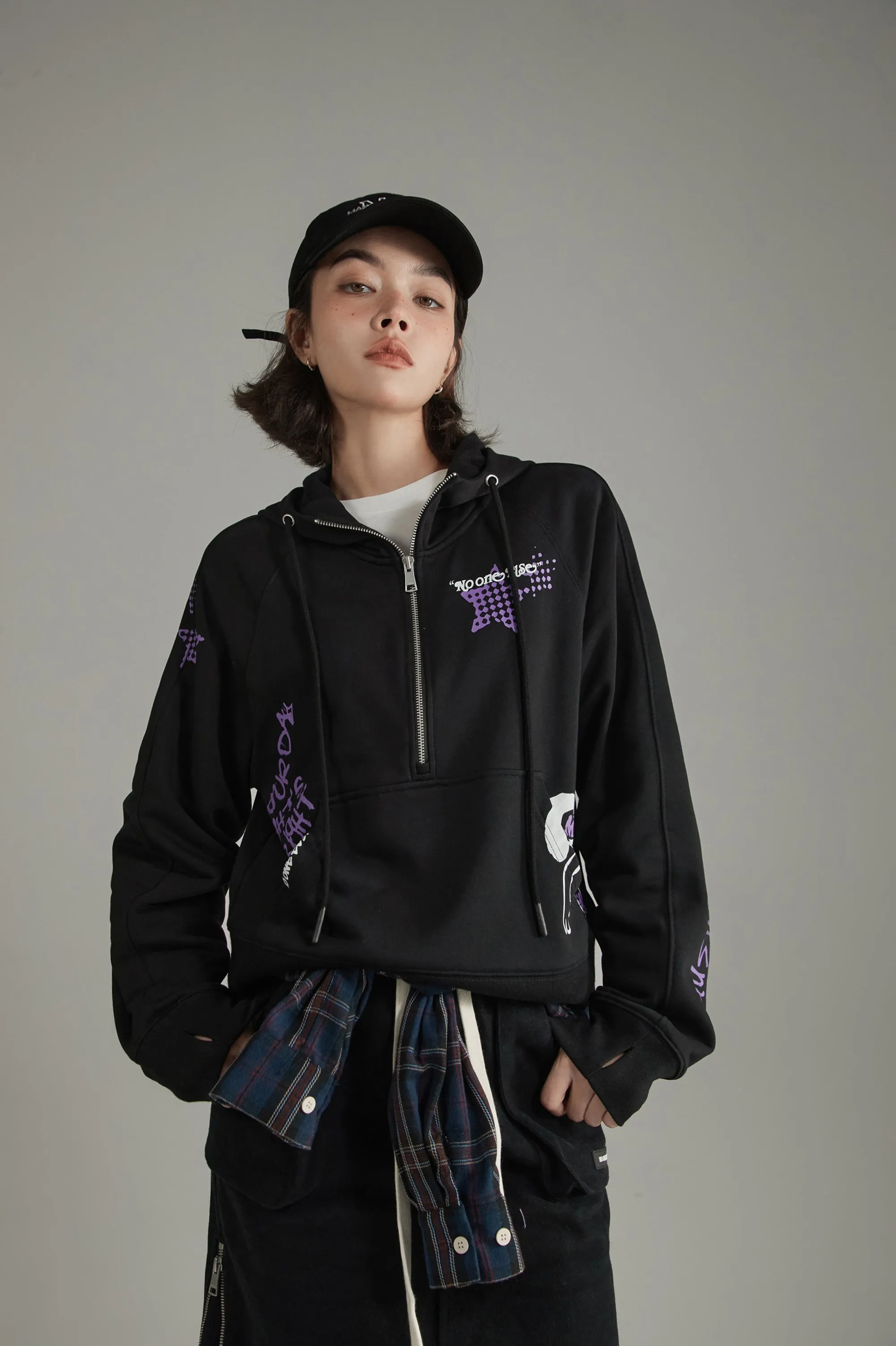 Color Star Half Zip-Up Hoodie