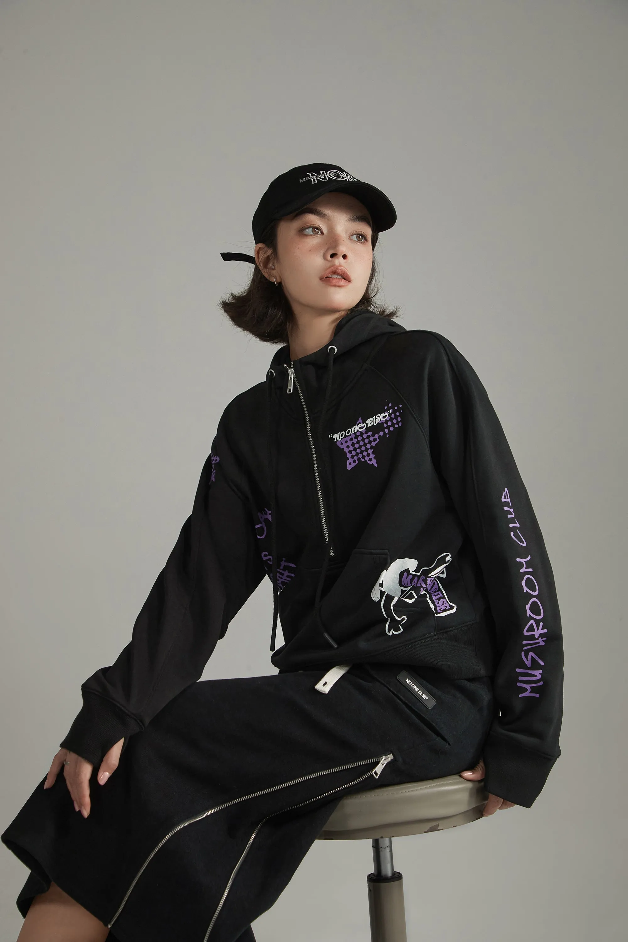 Color Star Half Zip-Up Hoodie