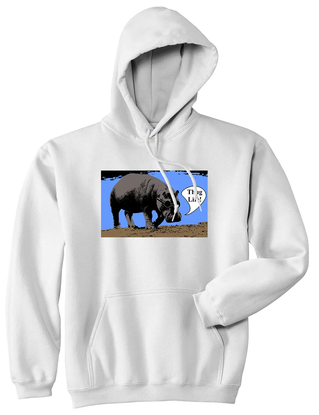 Cool Hippo Thug Life Funny Mens Pullover Hoodie