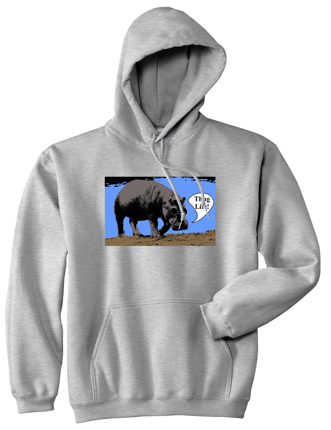 Cool Hippo Thug Life Funny Mens Pullover Hoodie