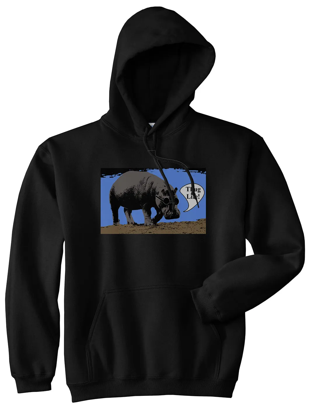 Cool Hippo Thug Life Funny Mens Pullover Hoodie