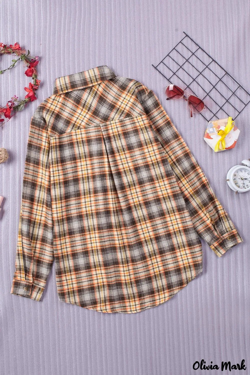 Deanwangkt - Plaid Button-Up Long Sleeve Shirt