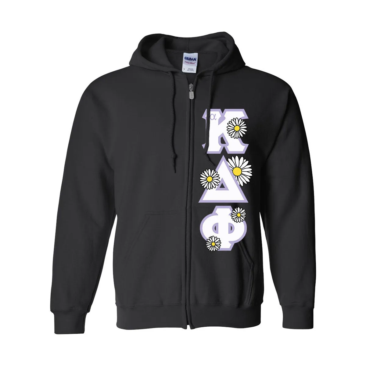 Deluxe Greek Letters - Full-Zip Hooded Sweatshirt