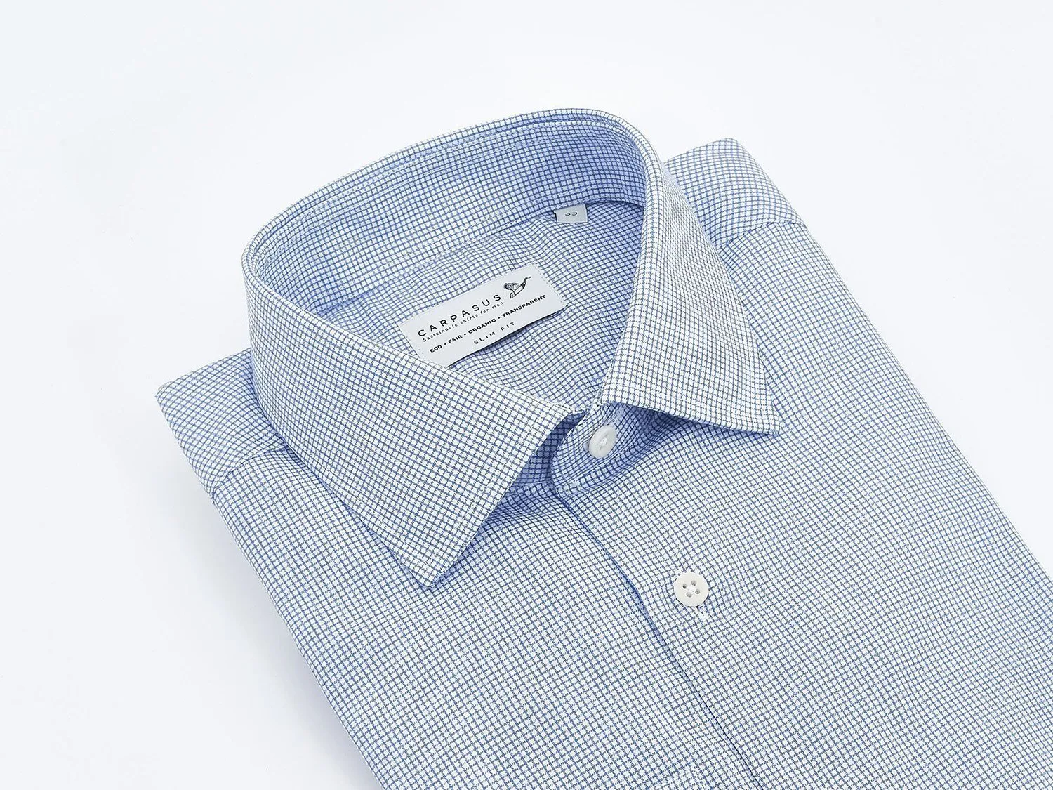 Dress Shirt Slim Fit Check Blue