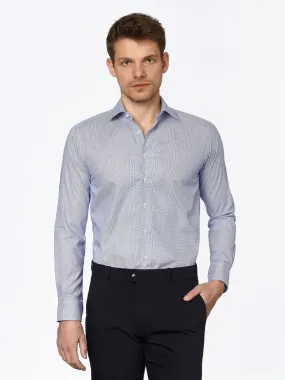 Dress Shirt Slim Fit Check Blue