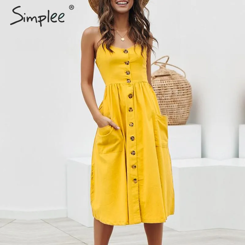 Elegant button women dress