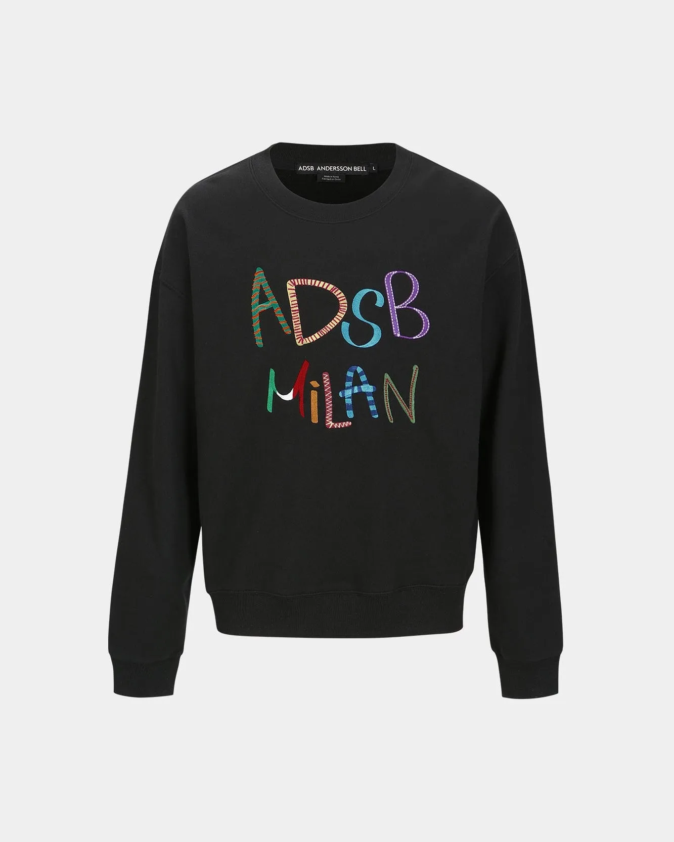 (ESSENTIAL) UNISEX ADSB MILAN EMBROIDERY SWEATSHIRTS atb1149u(BLACK)