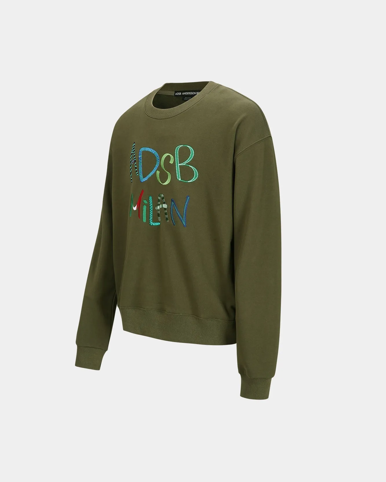 (ESSENTIAL) UNISEX ADSB MILAN EMBROIDERY SWEATSHIRTS atb1149u(KHAKI)