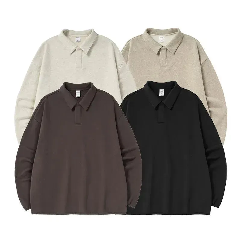 Fall And Winter Oversized Lapels Fleece Sweatshirt Pullover Top for men