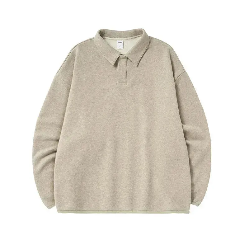 Fall And Winter Oversized Lapels Fleece Sweatshirt Pullover Top for men