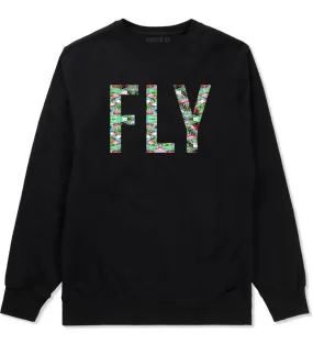 FLY Flamingo Print Summer Crewneck Sweatshirt