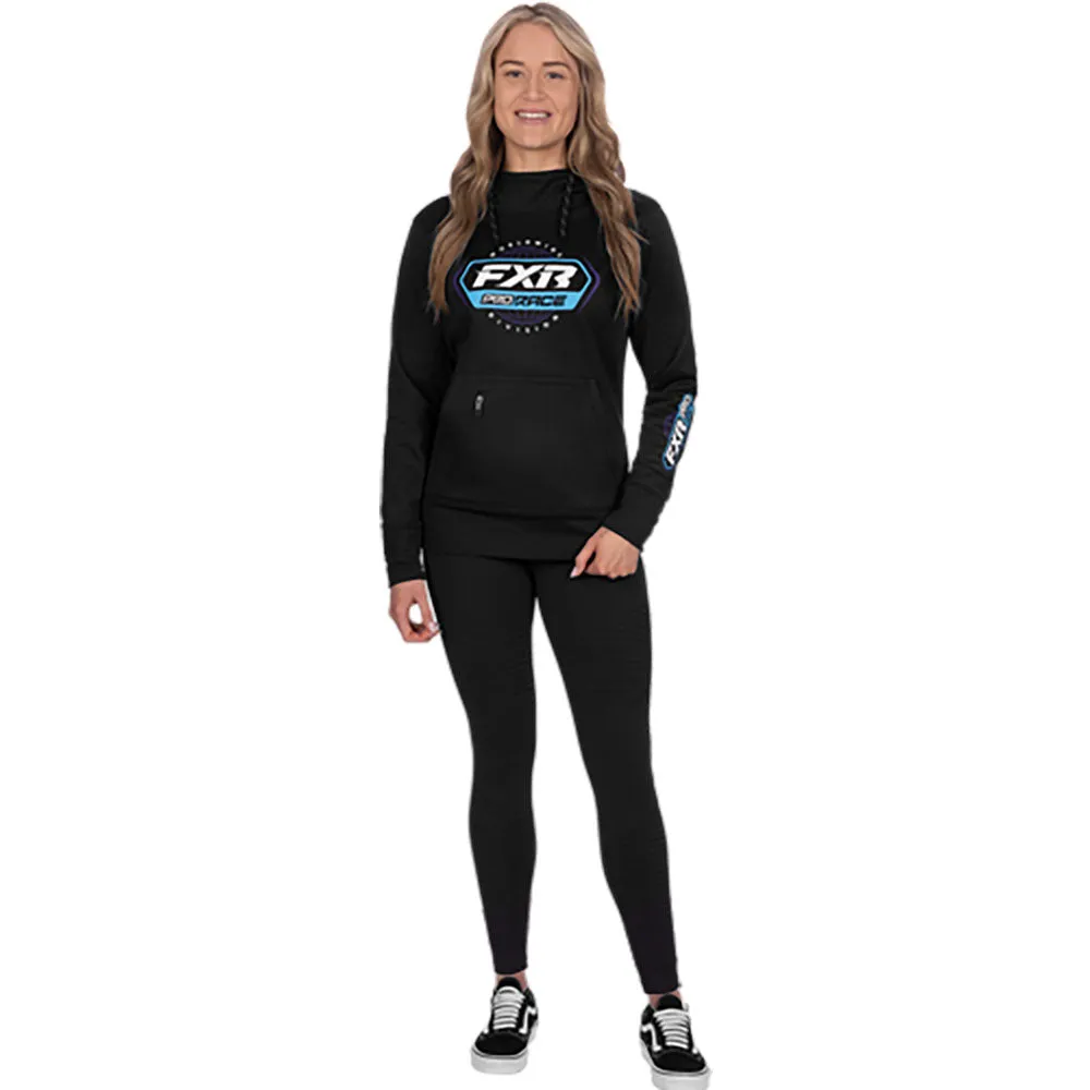 FXR Womens Race Division Tech Pullover Hoodie Black/Sky