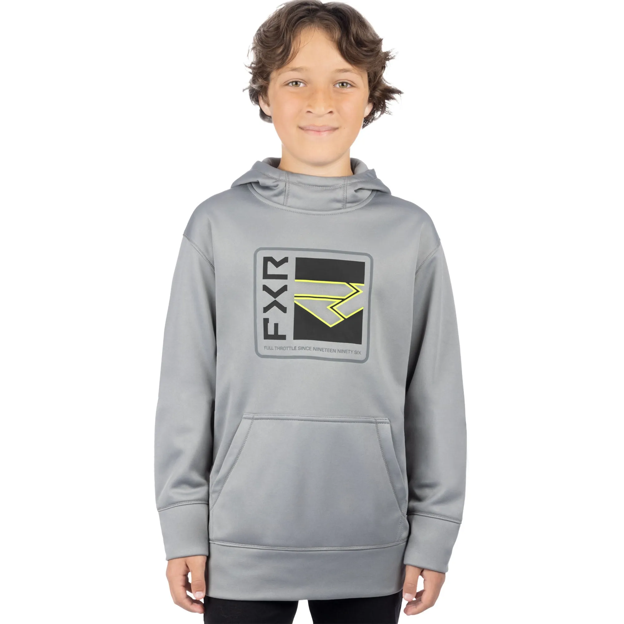 FXR  Youth Broadcast Tech Pullover Hoodie Hoody Front Pouch Casual Grey Black