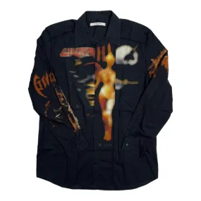 Givenchy Flame Angel Button Up Shirt Black