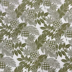 Green Pineapple & Leaves | Beige