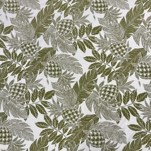 Green Pineapple & Leaves | Beige