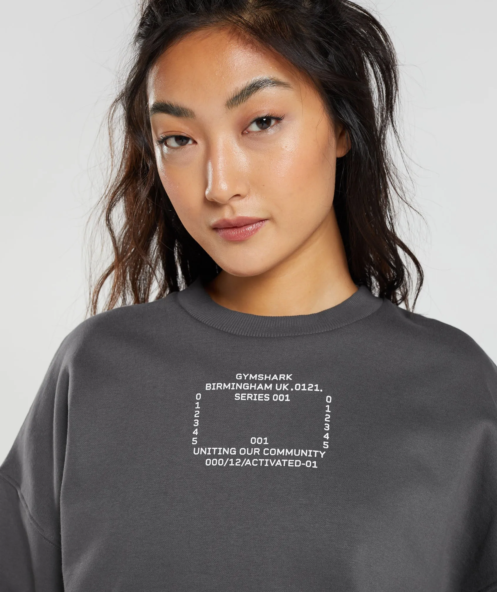 Gymshark Activated Graphic Sweatshirt - Silhouette Grey