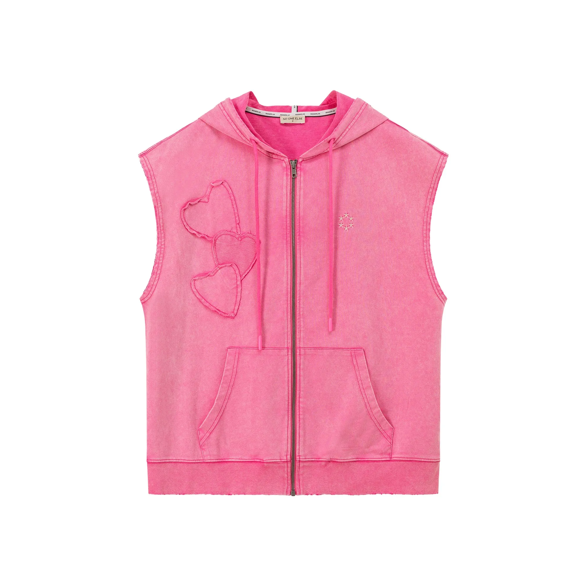 Hooded Sleeveless Zip-Up