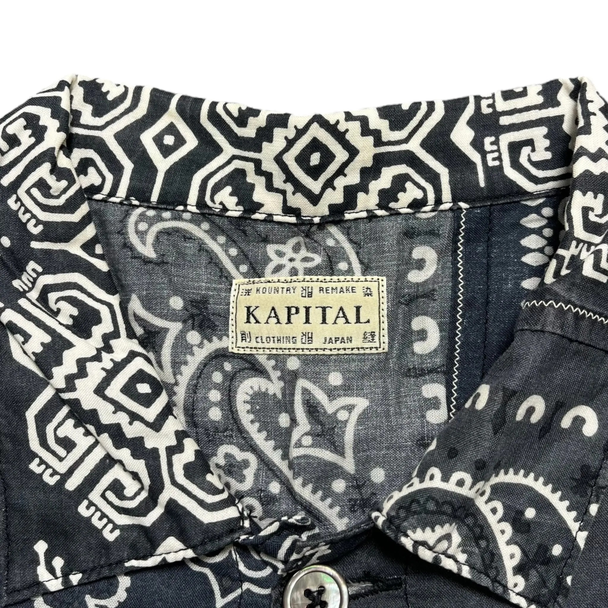 Kapital Bandana Patchwork Button Up Black Pre-Owned