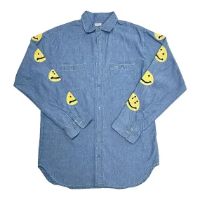 Kapital Smiley Button Up Shirt Blue Pre-Owned