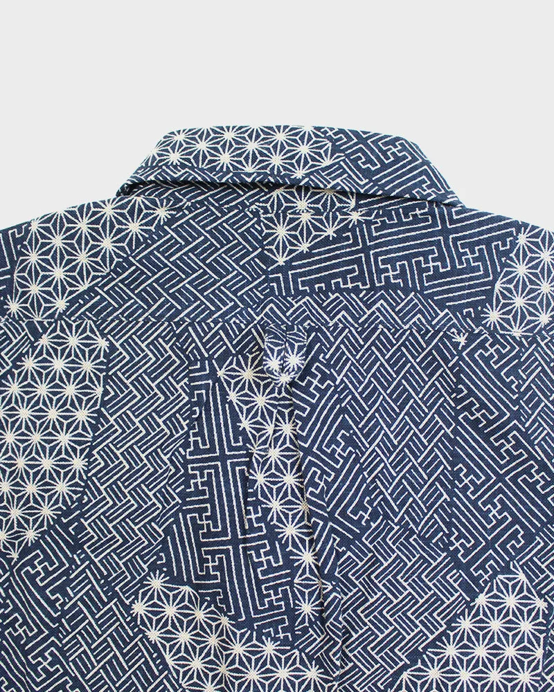 Kiriko Original Shirt, Long Sleeve Button-Up, Indigo Small Multi