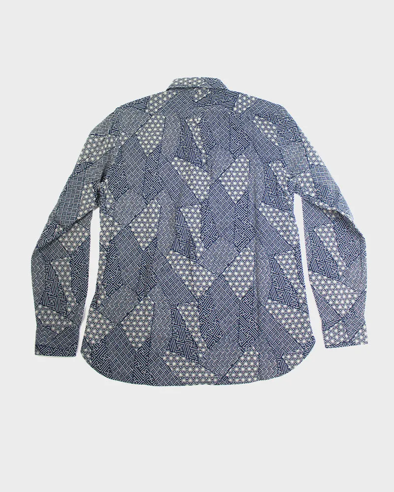 Kiriko Original Shirt, Long Sleeve Button-Up, Indigo Small Multi