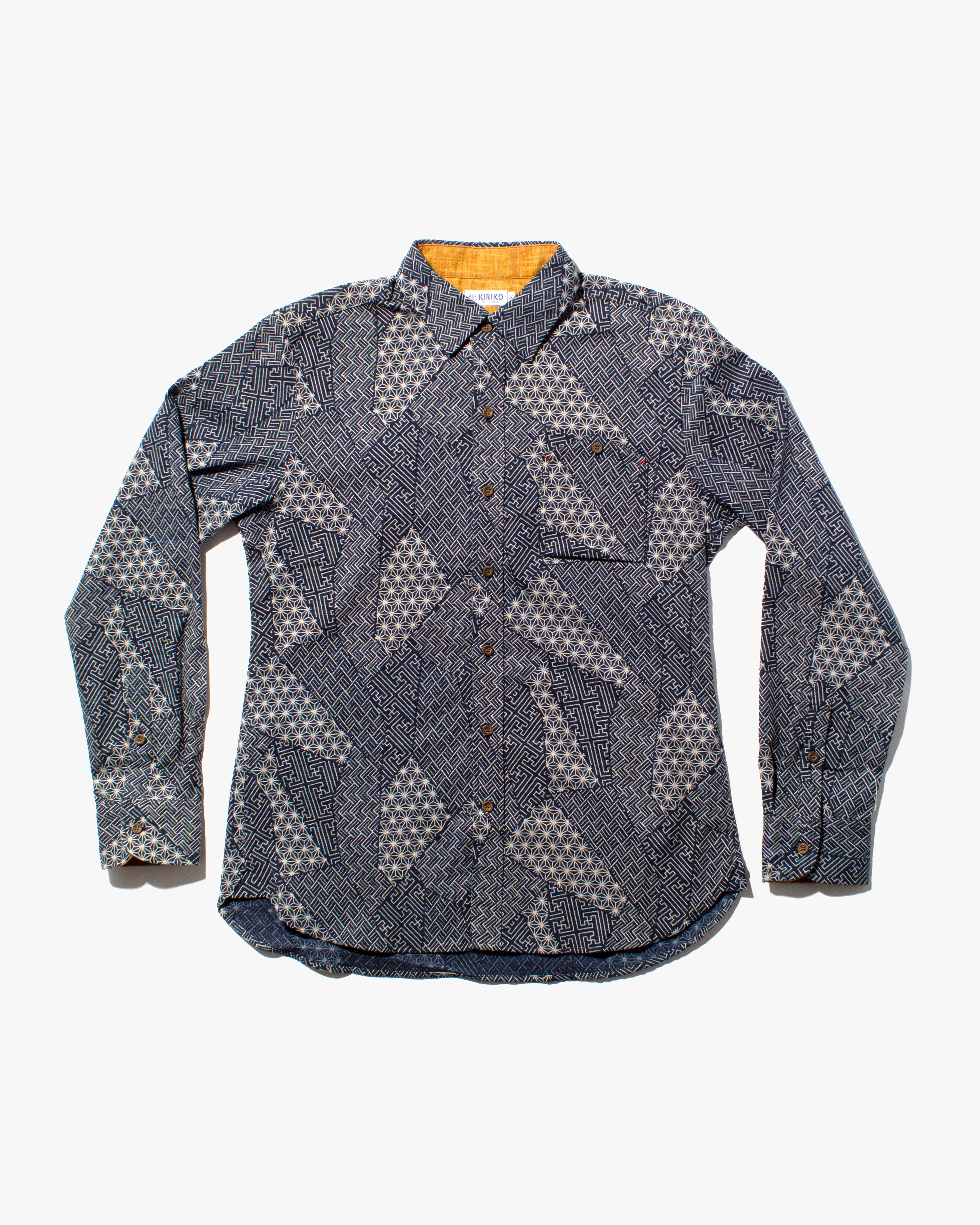 Kiriko Original Shirt, Long Sleeve Button-Up, Indigo Small Multi