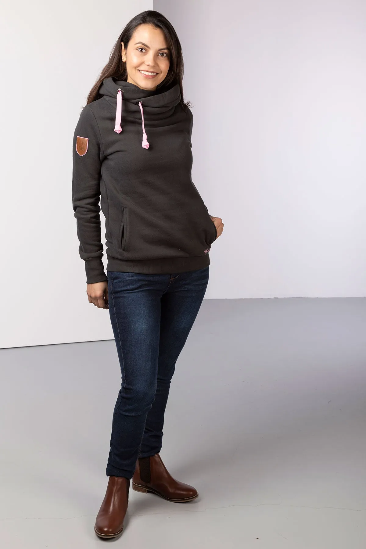 Ladies Cross Neck Hoody