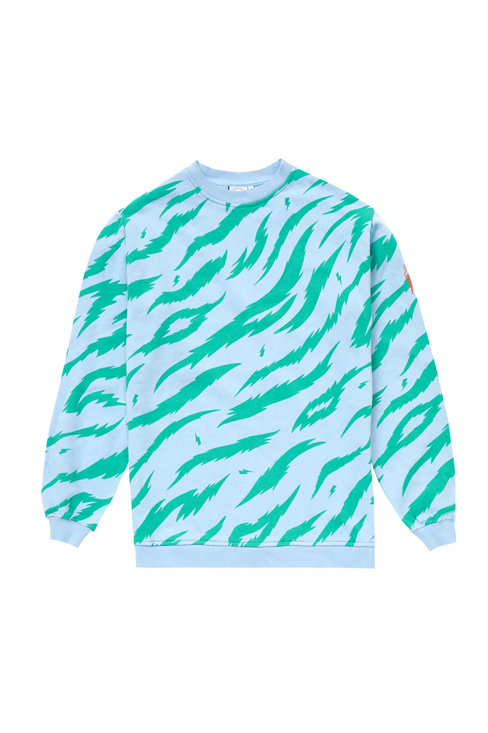 Light Blue with Green Graphic Tiger Oversized Sweatshirt