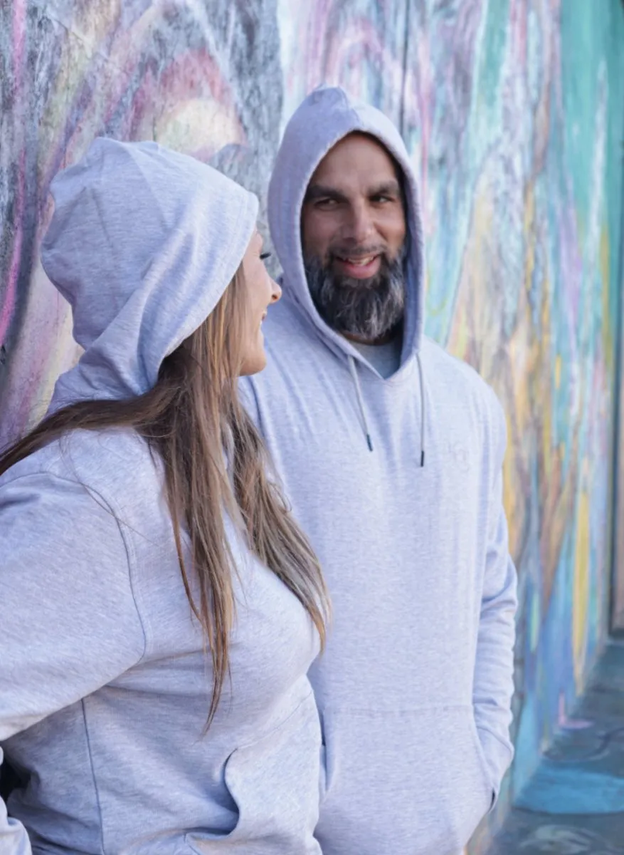 Lightweight Relaxed Fit Hoodie - Grey Melange