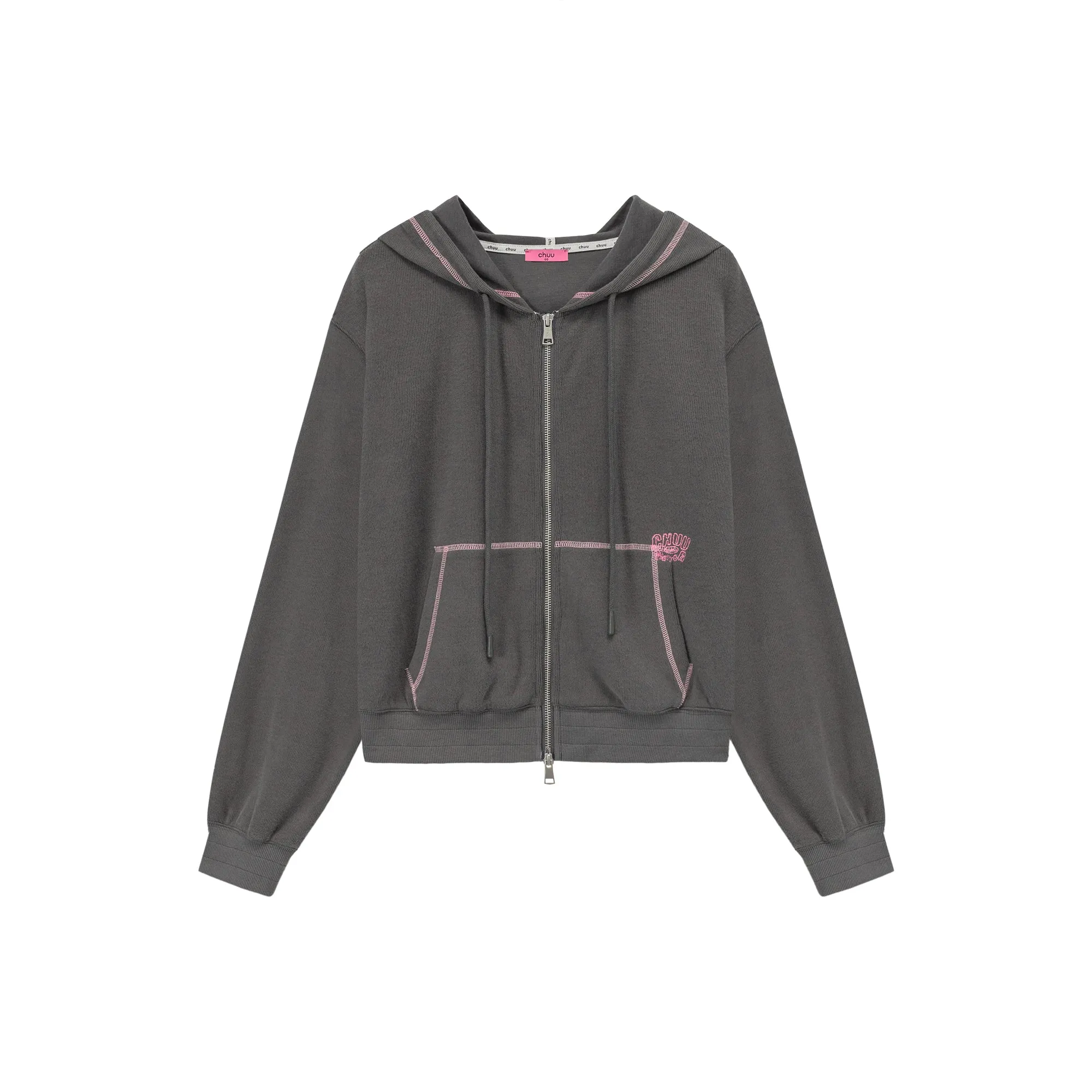 Loose Fit Hooded Zip-Up