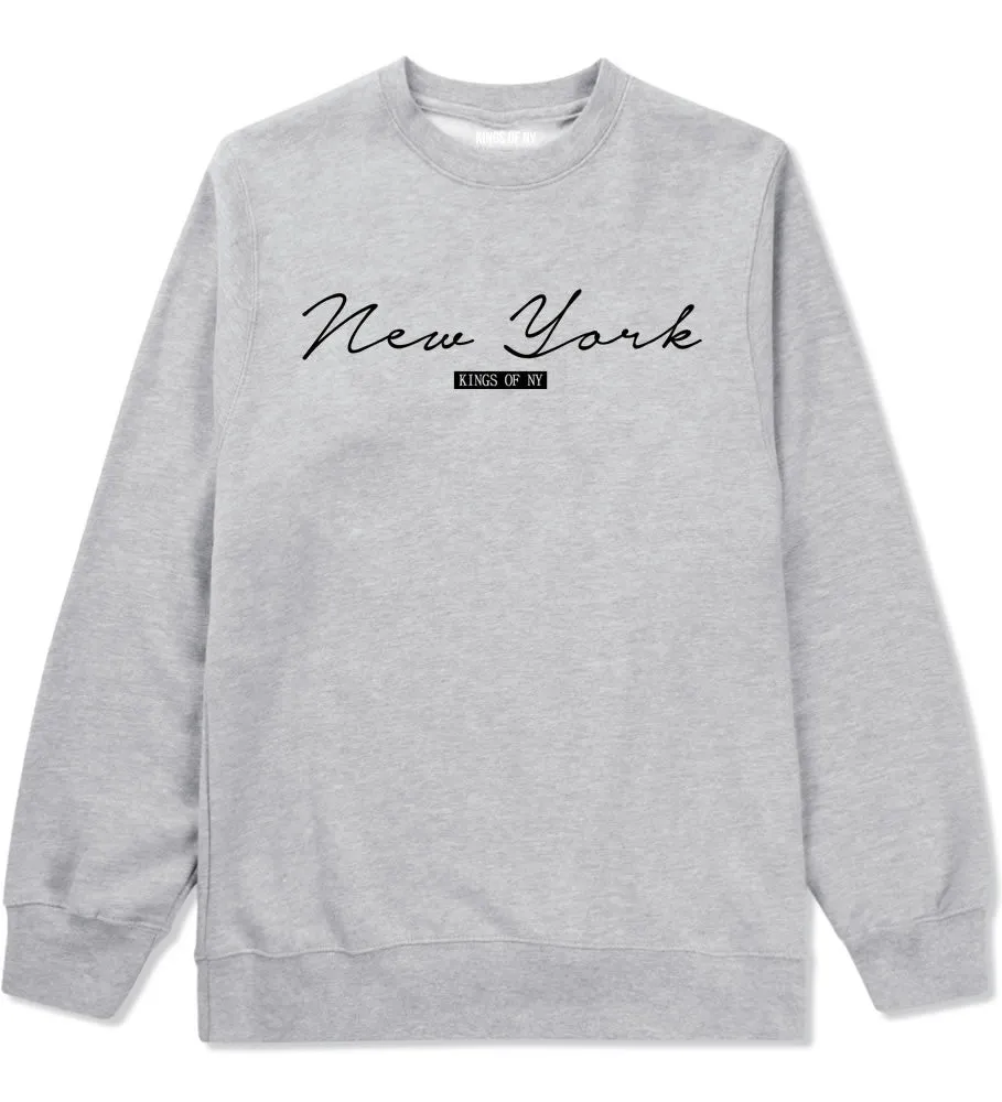 New York Script Typography Crewneck Sweatshirt