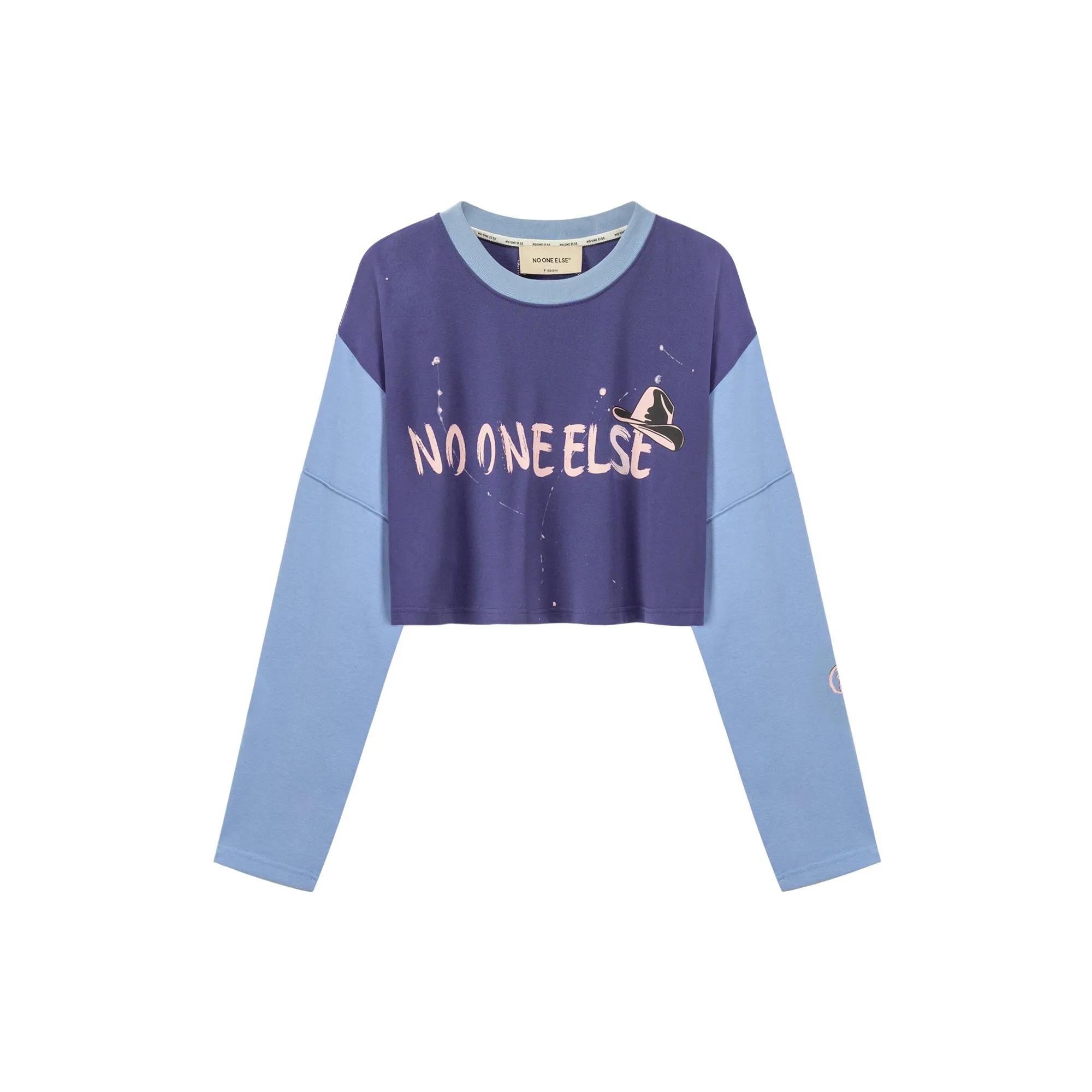 Painted Logo Oversized Crop Sweatshirt