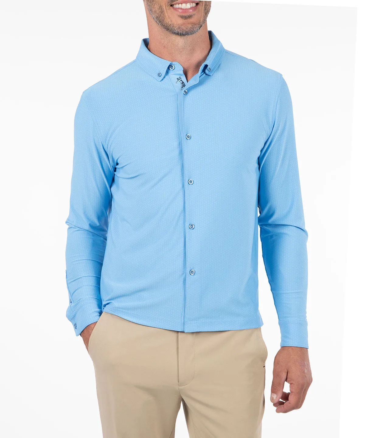 Performance Jersey Balata Button-Down Long-Sleeve Sport Shirt