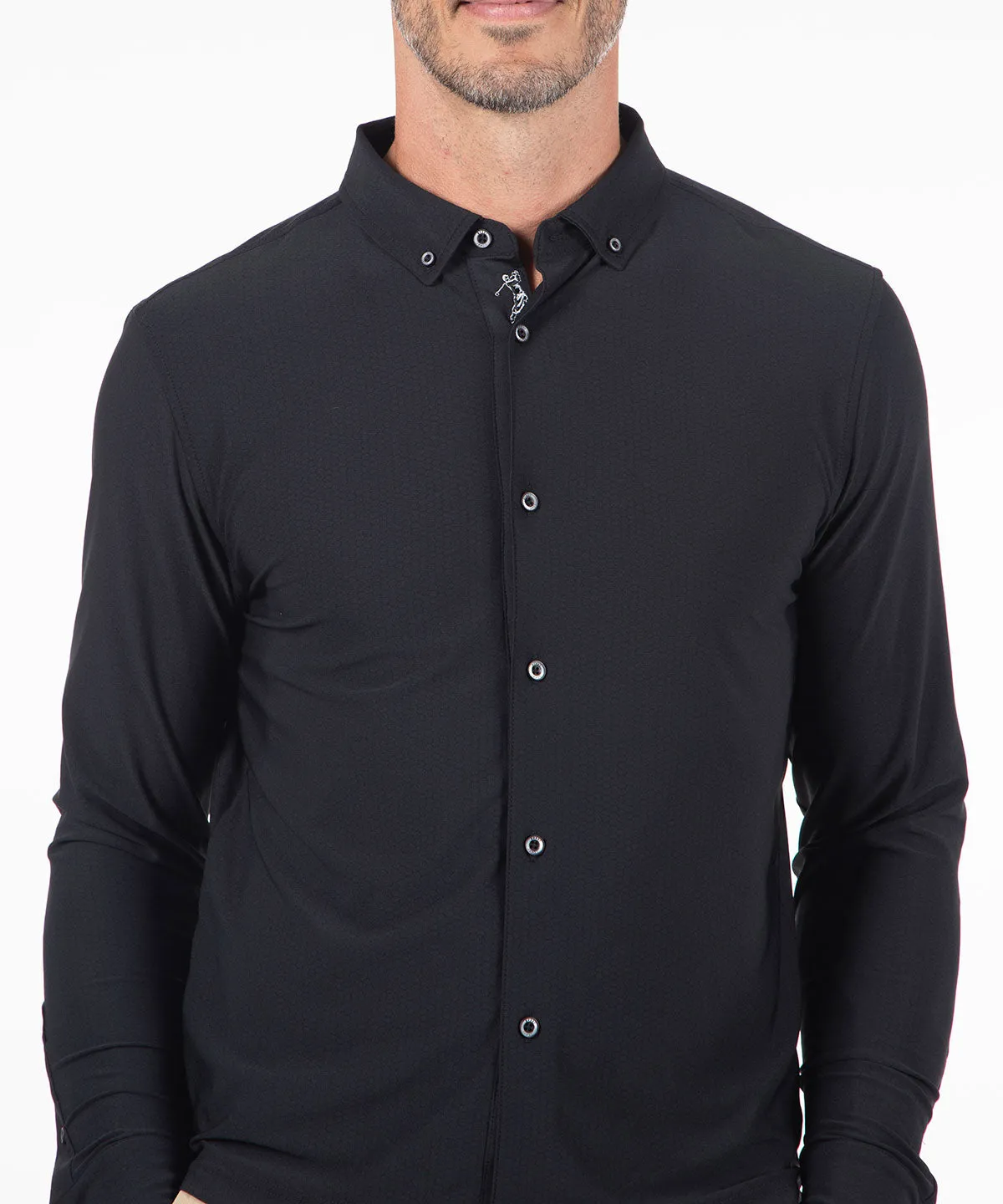 Performance Jersey Balata Button-Down Long-Sleeve Sport Shirt