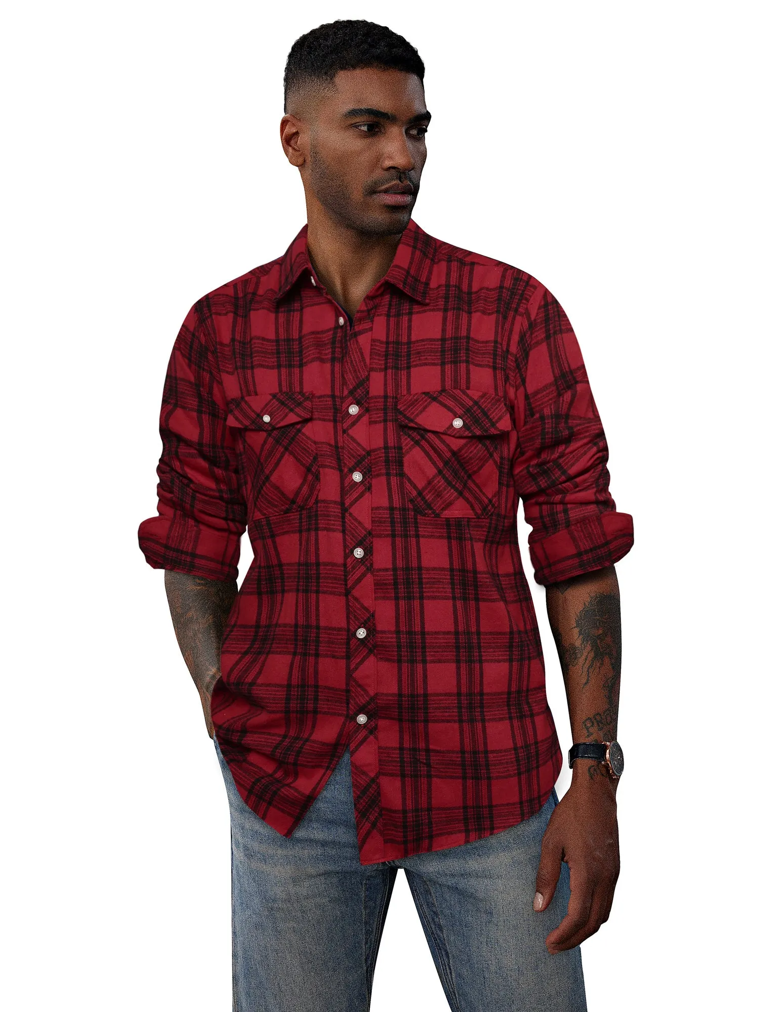 Pj Paul Jones Mens Flannel Button Down Shirts Plaid Casual Regular Fit Long Sleeve Cardigans Shirts