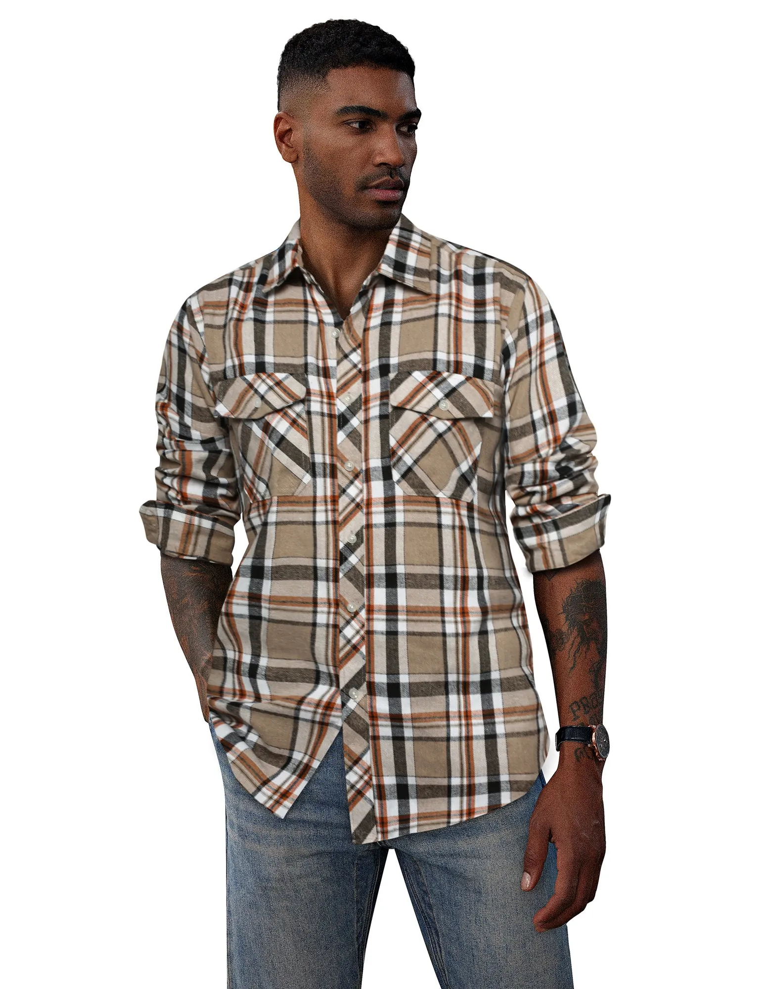 Pj Paul Jones Mens Flannel Button Down Shirts Plaid Casual Regular Fit Long Sleeve Cardigans Shirts