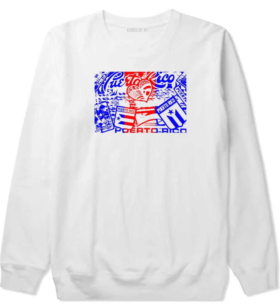 Puerto Rico Red Blue Flag Crewneck Sweatshirt